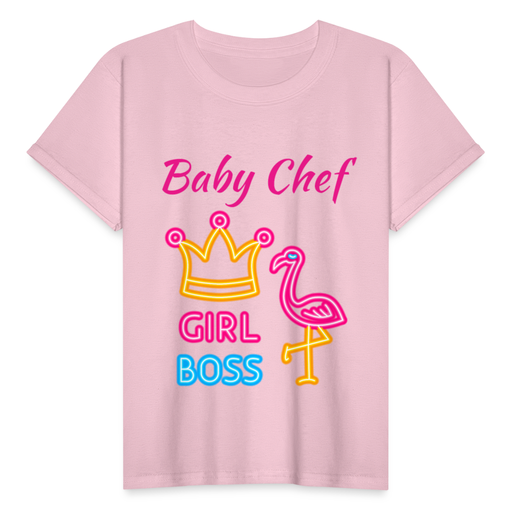 Baby Chef Girl Boss Youth T-Shirt - light pink
