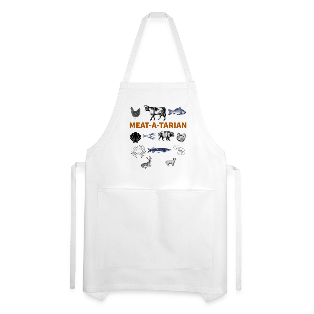 Meat-a-tarian Adjustable Apron - white