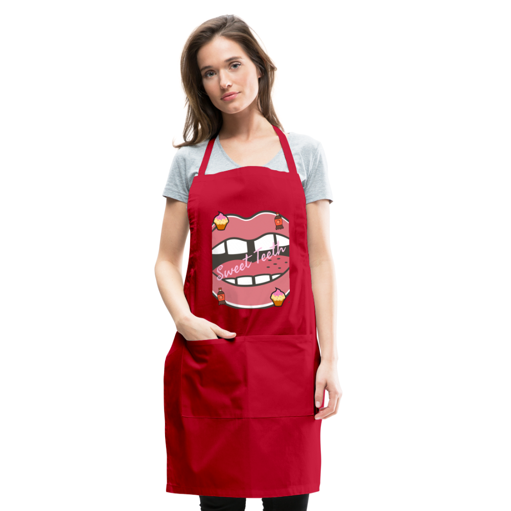 Sweet Teeth Adjustable Apron - red
