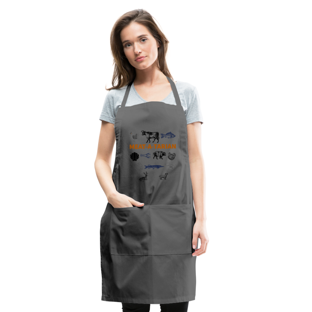 Meat-a-tarian Adjustable Apron - charcoal