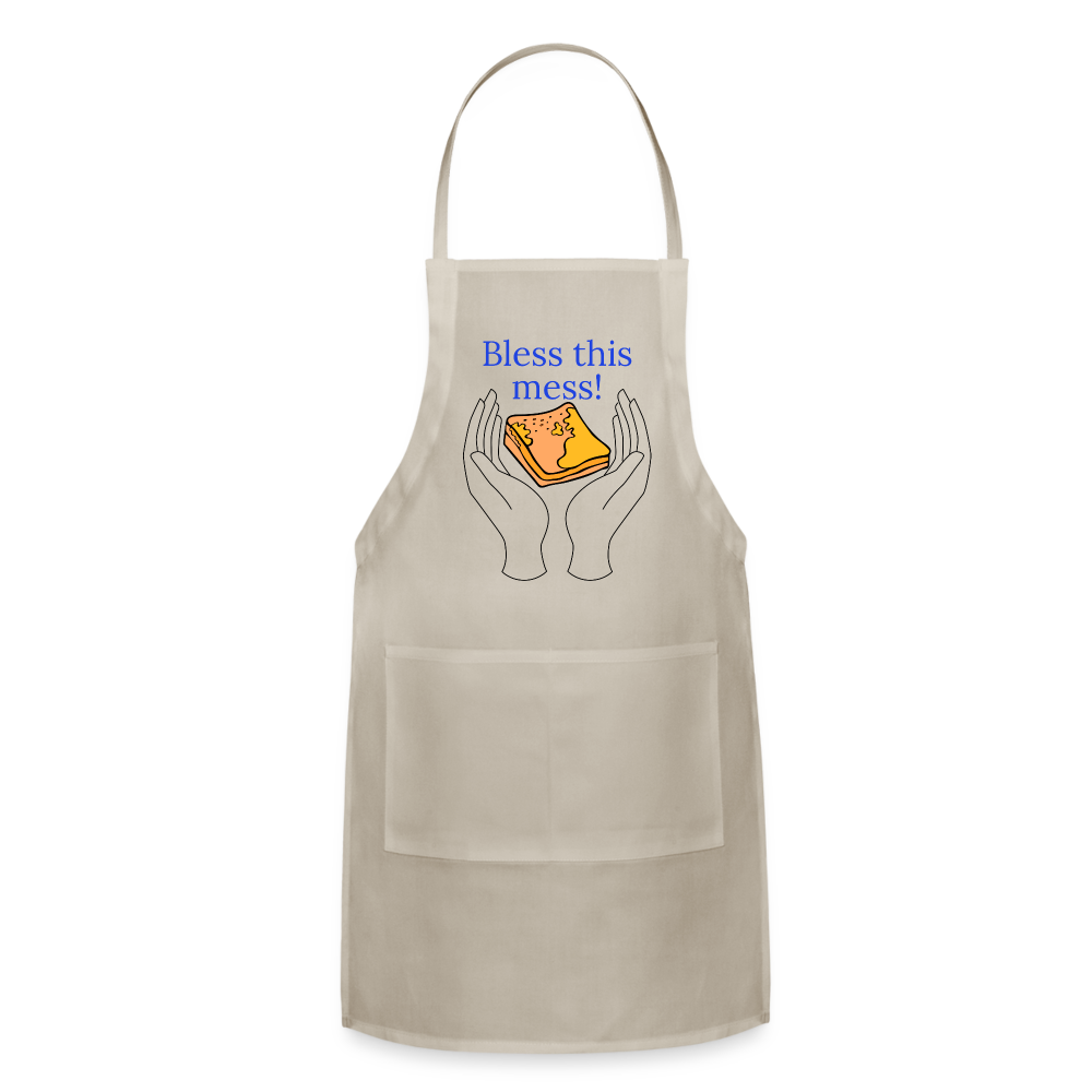 Bless this Mess Adjustable Apron - natural