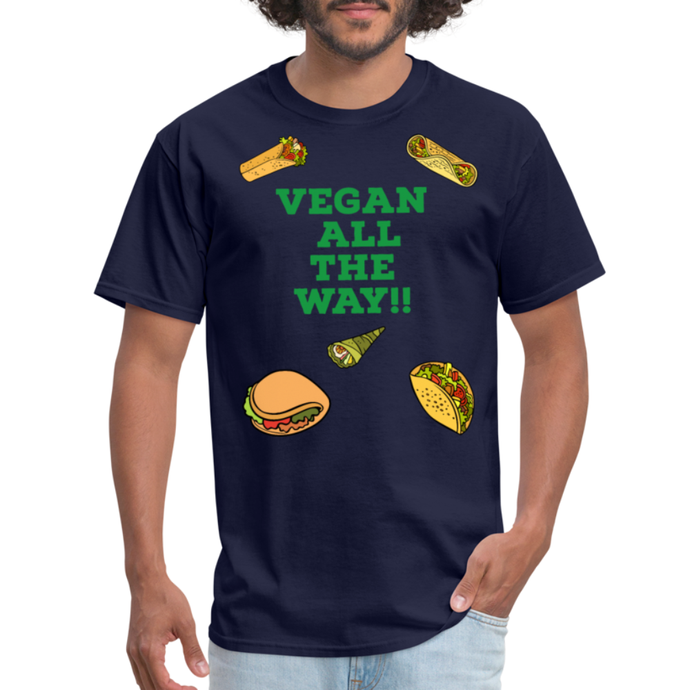 Vegan All The Way T-Shirt - navy