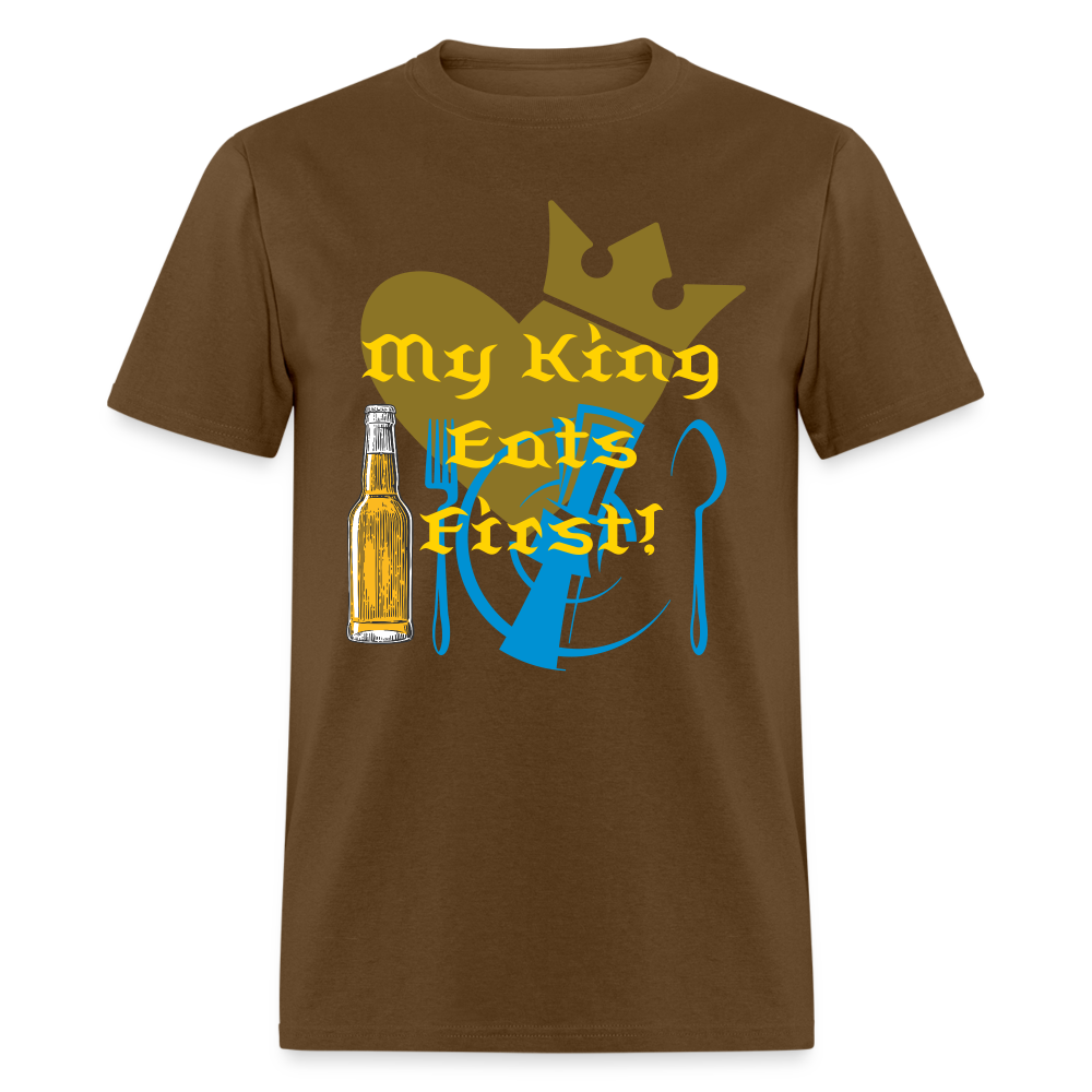 My King Eats First T-Shirt - brown