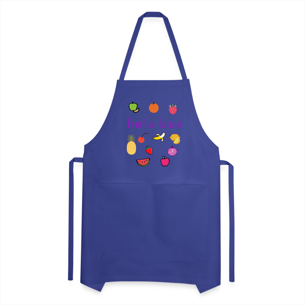 Fruit-a-tarian Adjustable Apron - royal blue