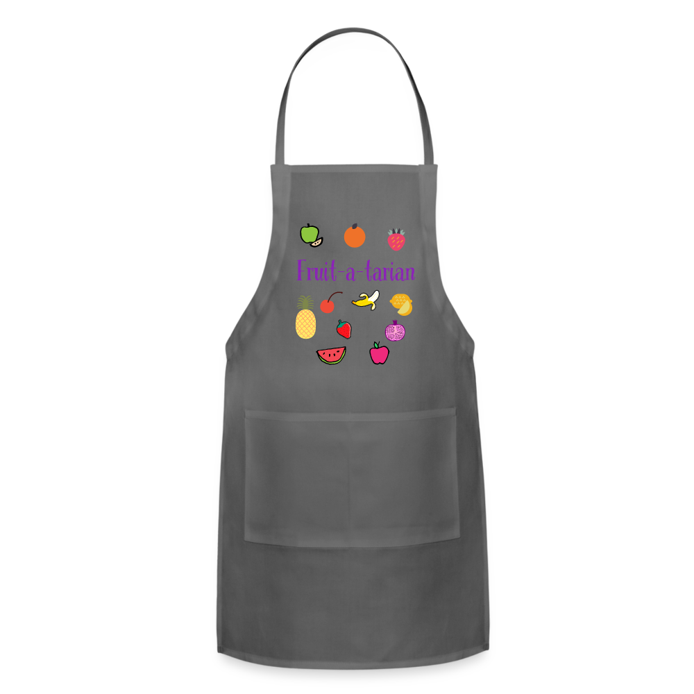 Fruit-a-tarian Adjustable Apron - charcoal