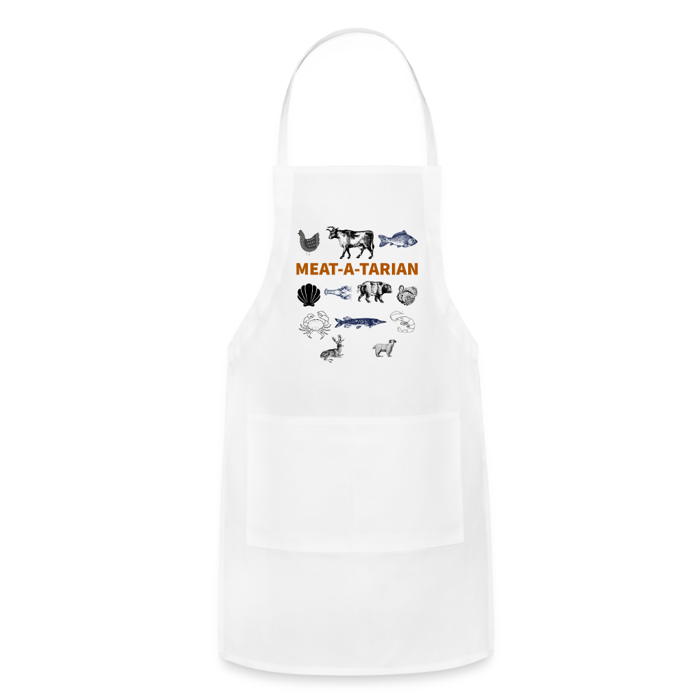 Meat-a-tarian Adjustable Apron - white