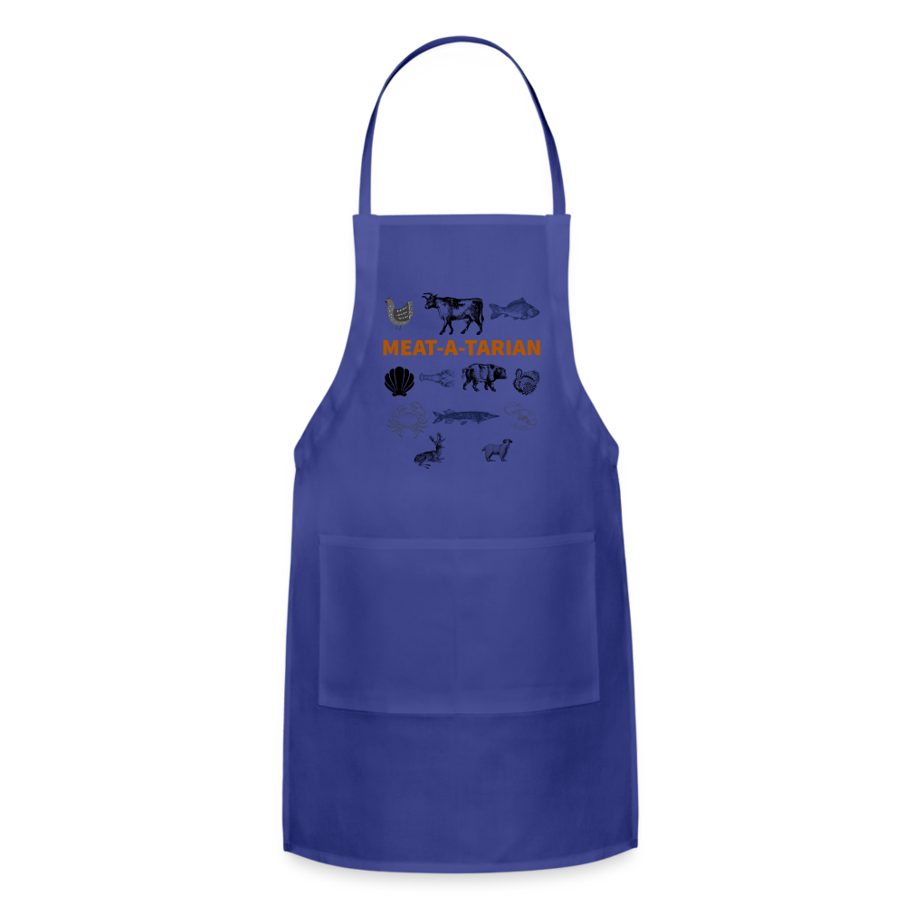 Meat-a-tarian Adjustable Apron - royal blue
