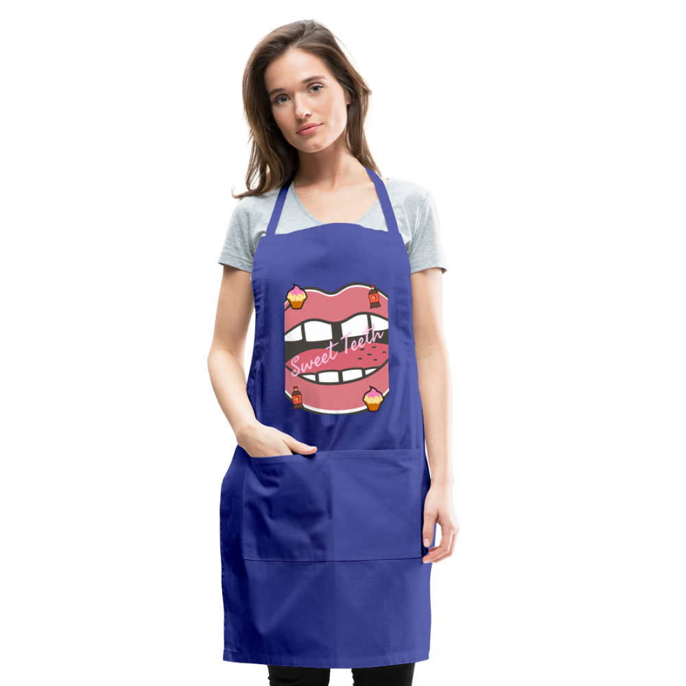 Sweet Teeth Adjustable Apron - royal blue