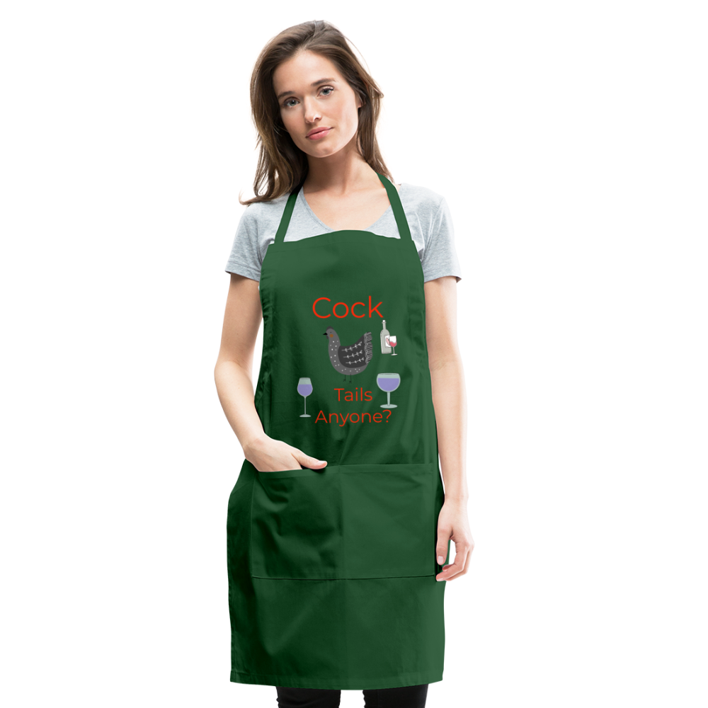 Cock Tails Adjustable Apron - forest green