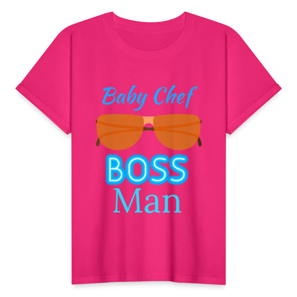 Baby Chef Boss Man Youth T-Shirt - fuchsia