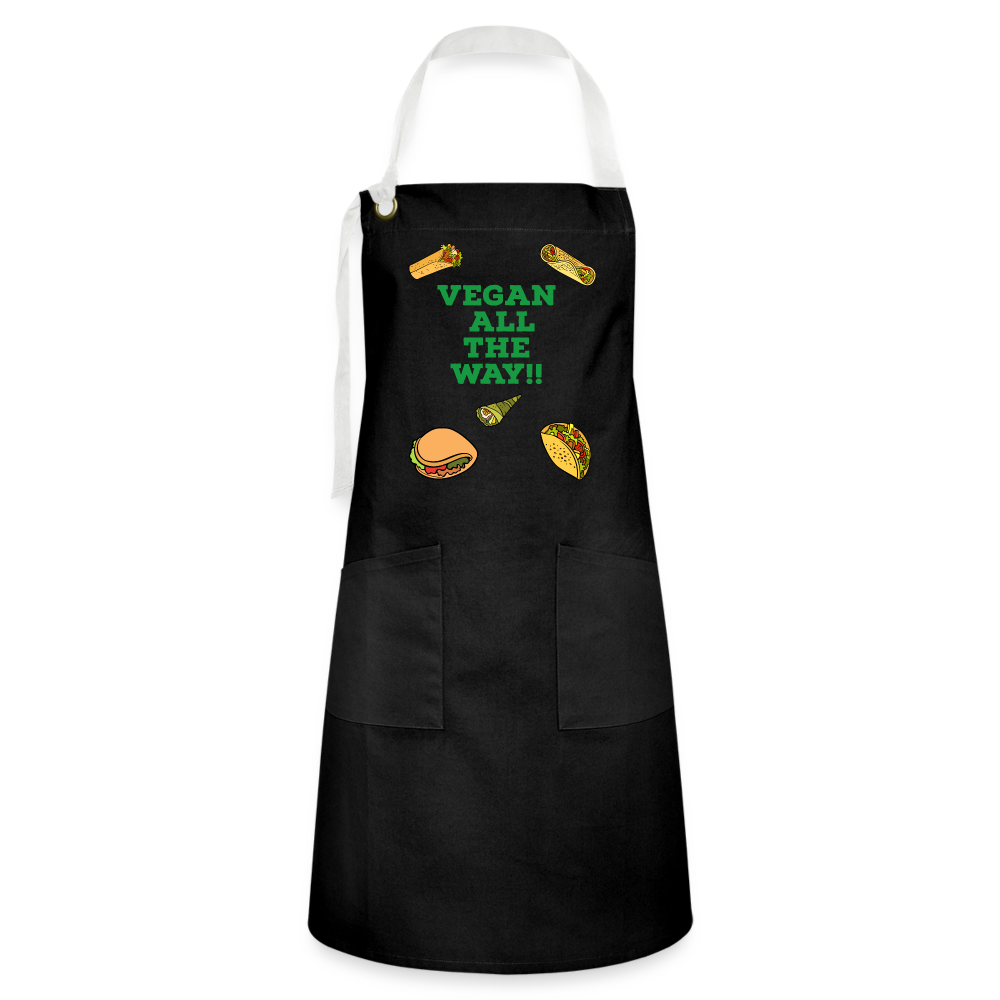 Vegan All The Way Artisan Apron - black/white