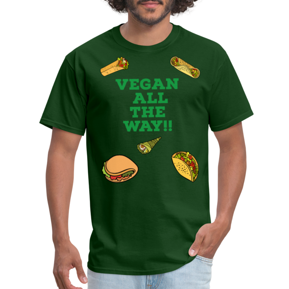 Vegan All The Way T-Shirt - forest green