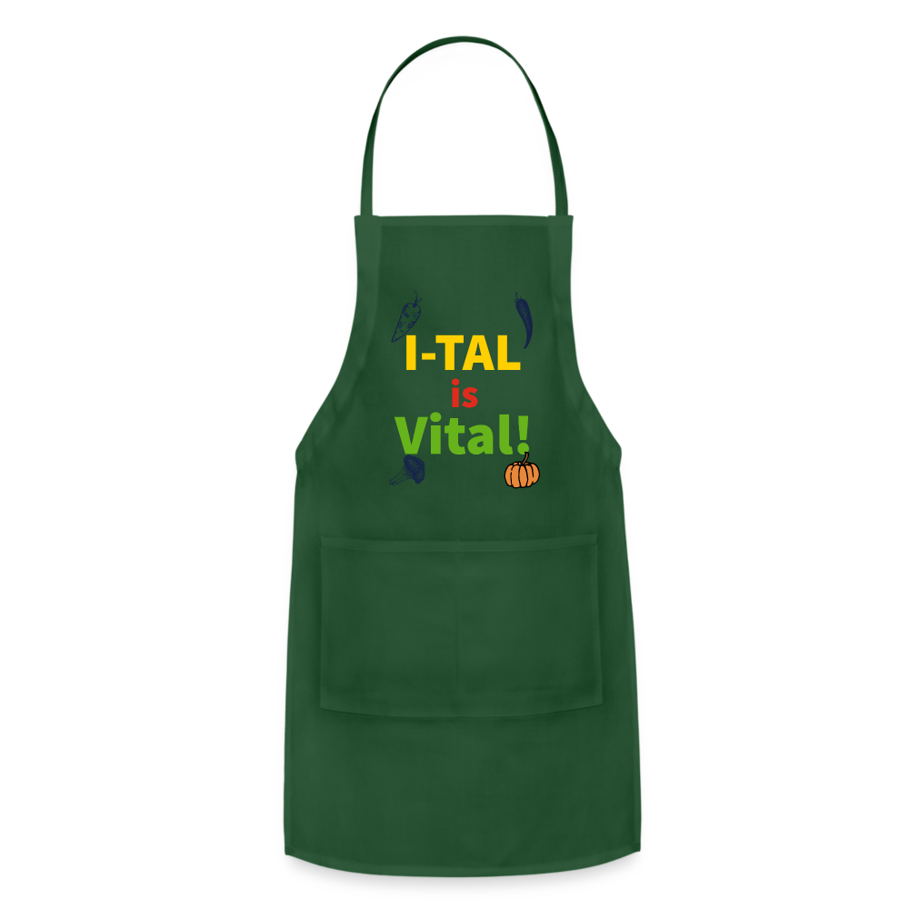 I-tal Is Vital Adjustable Apron - forest green