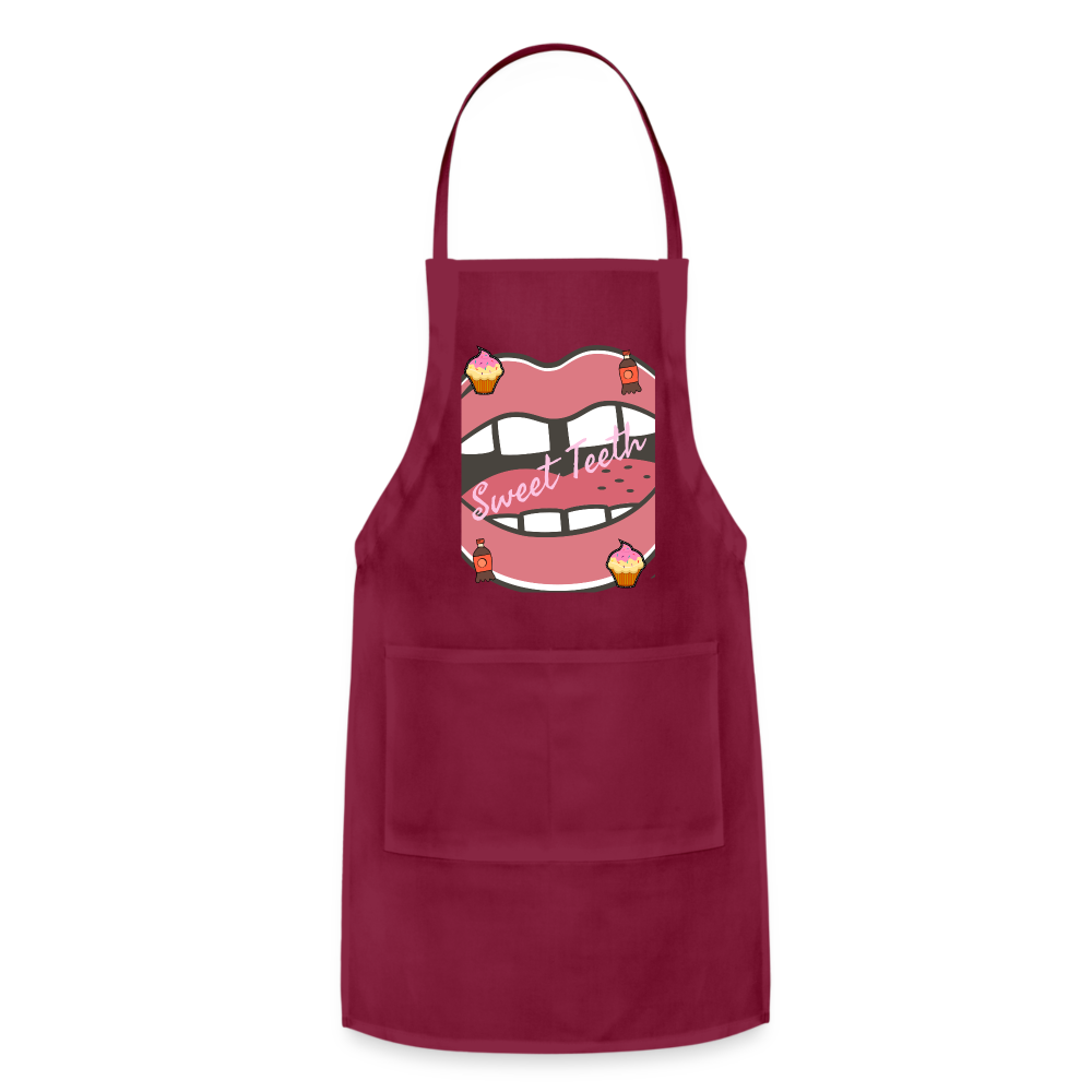 Sweet Teeth Adjustable Apron - burgundy