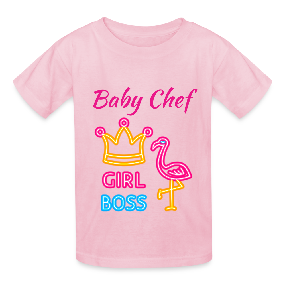 Baby Chef Girl Boss Youth T-Shirt - light pink