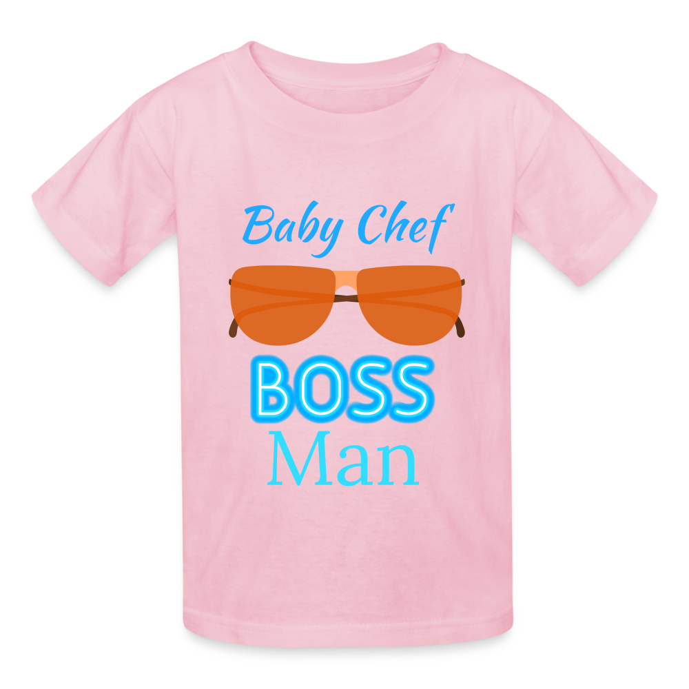 Baby Chef Boss Man Youth T-Shirt - light pink
