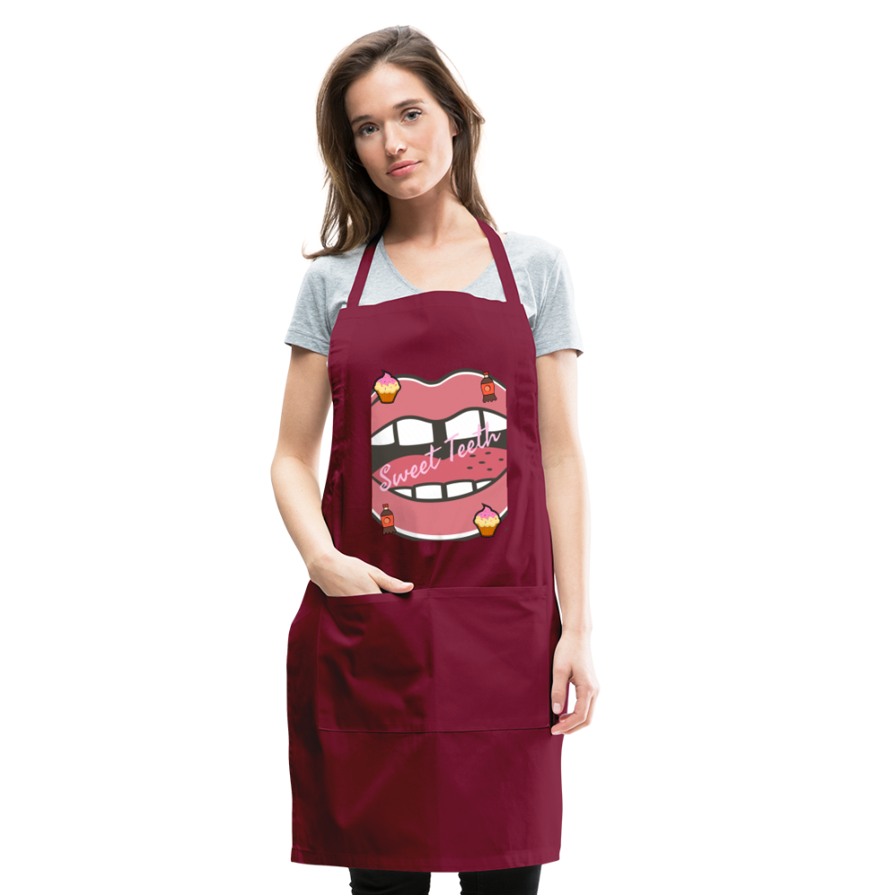 Sweet Teeth Adjustable Apron - burgundy