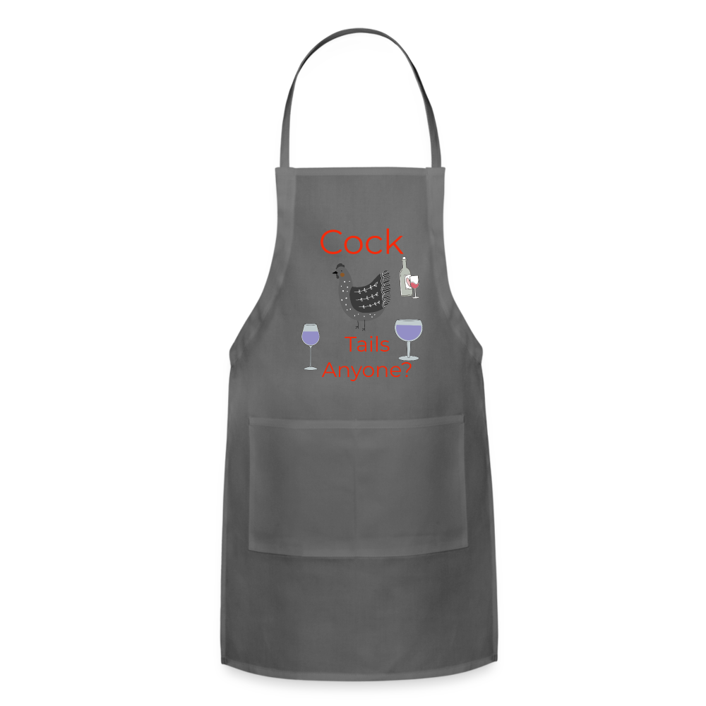 Cock Tails Adjustable Apron - charcoal