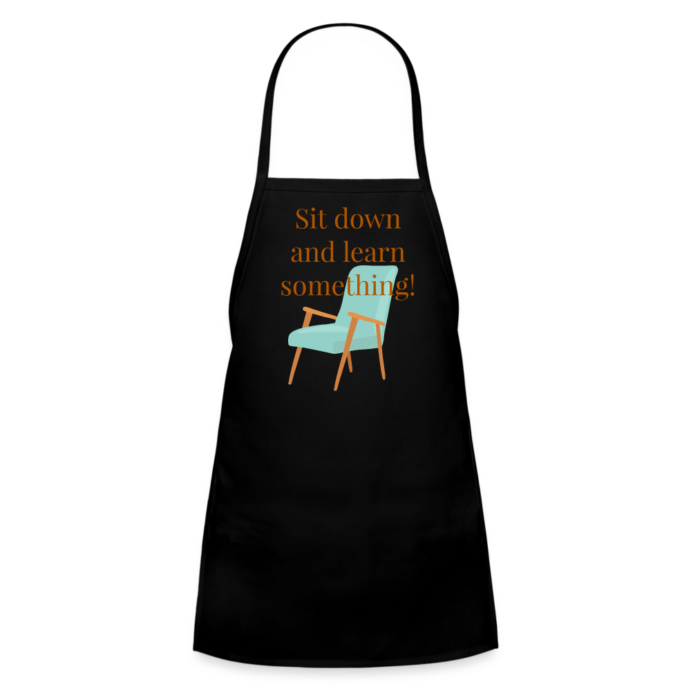 Sit Down Kids' Apron - black