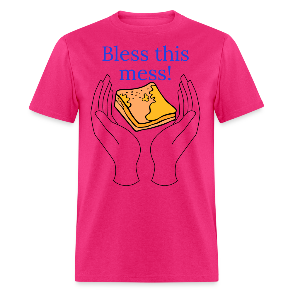 Bless This Mess T-Shirt - fuchsia