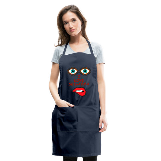 See-Food Lover Adjustable Apron - navy