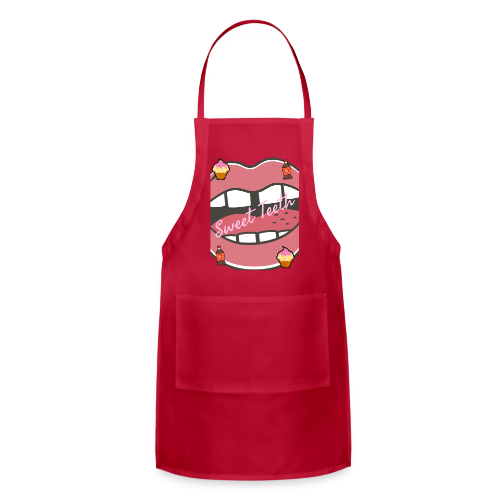 Sweet Teeth Adjustable Apron - red