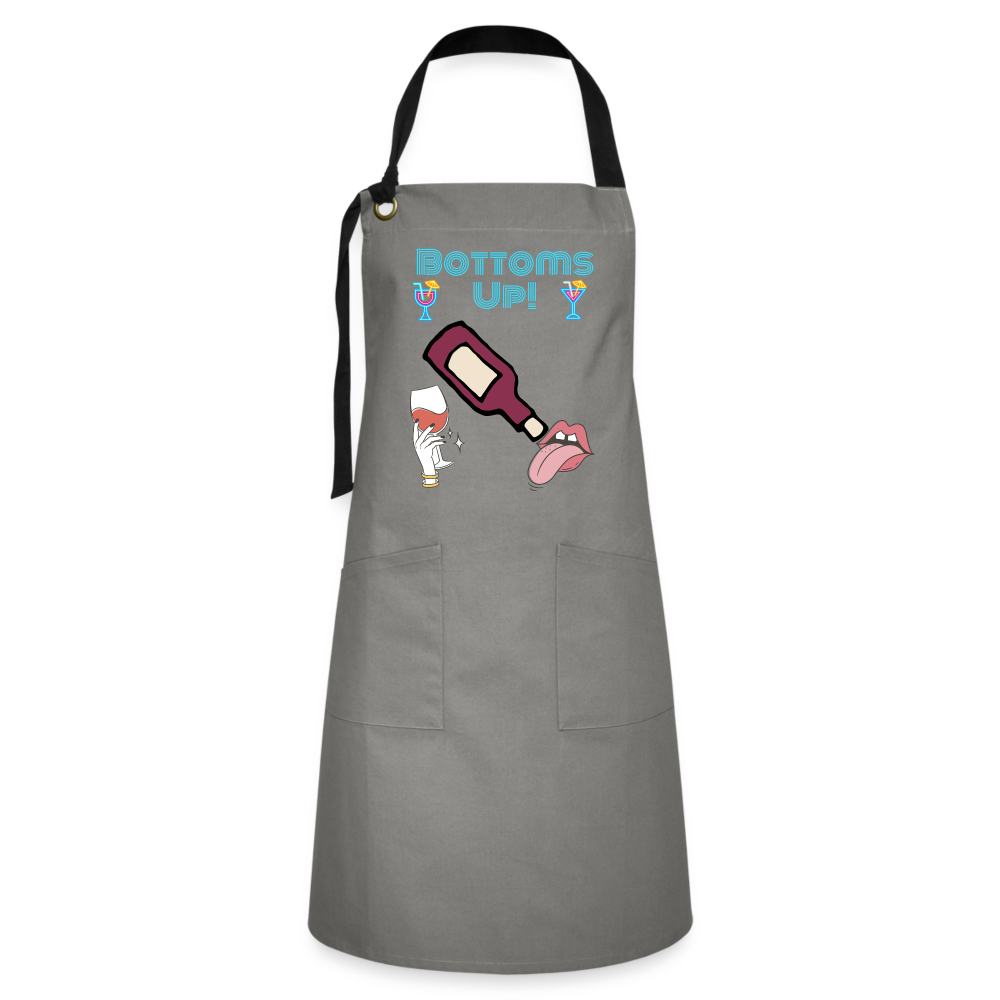 Bottoms Up Artisan Apron - gray/black