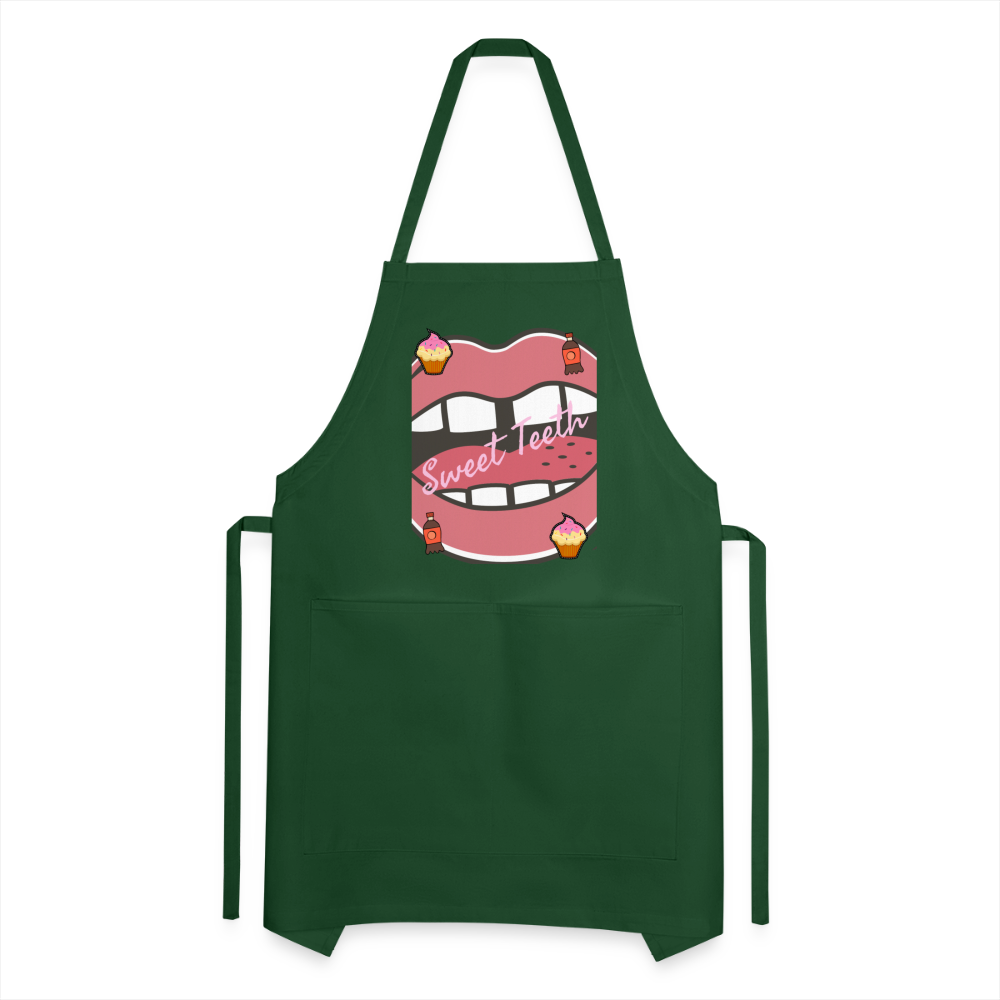 Sweet Teeth Adjustable Apron - forest green