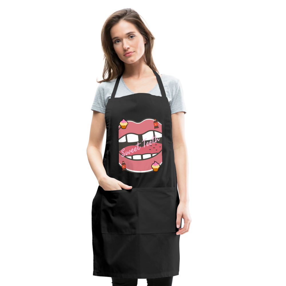 Sweet Teeth Adjustable Apron - black