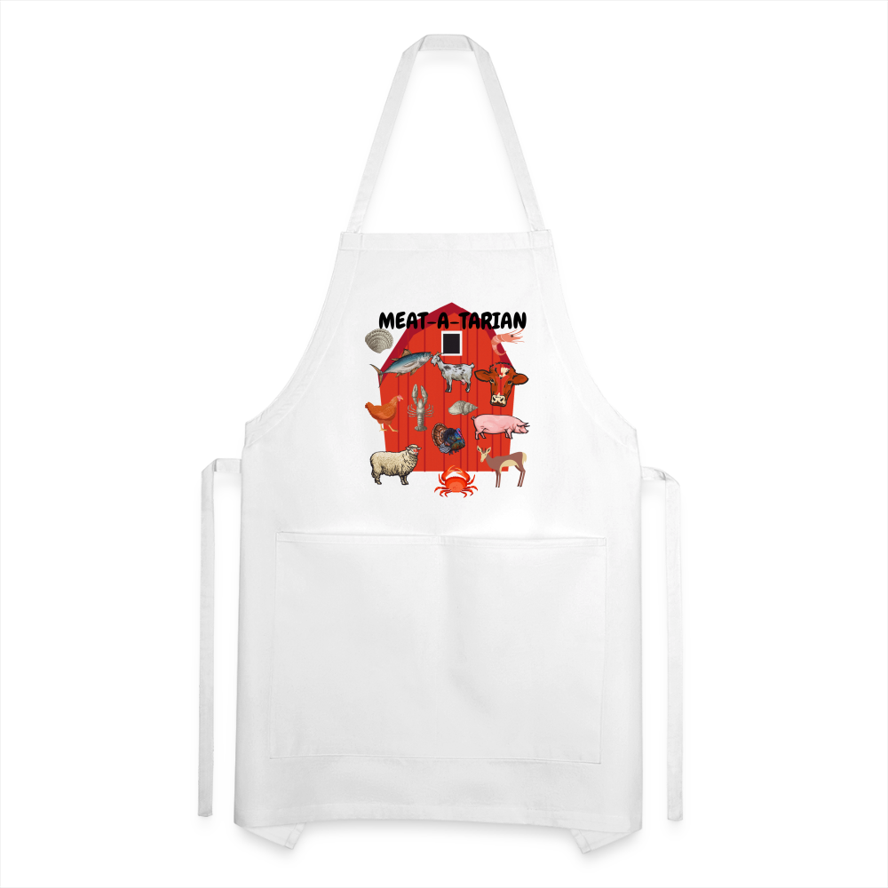 Meat-a-tarian Adjustable Apron - white