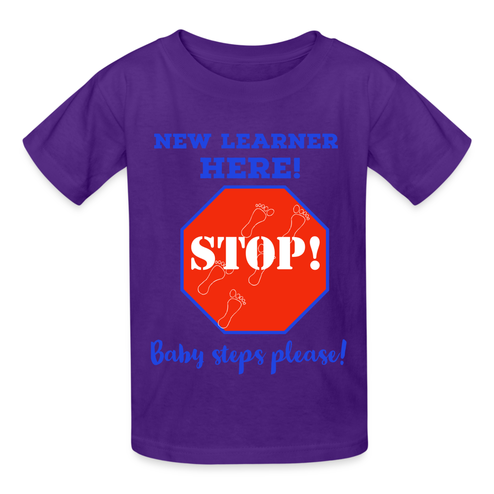 Stop! New Learner Baby Steps Youth T-Shirt - purple