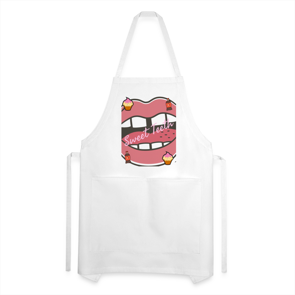 Sweet Teeth Adjustable Apron - white