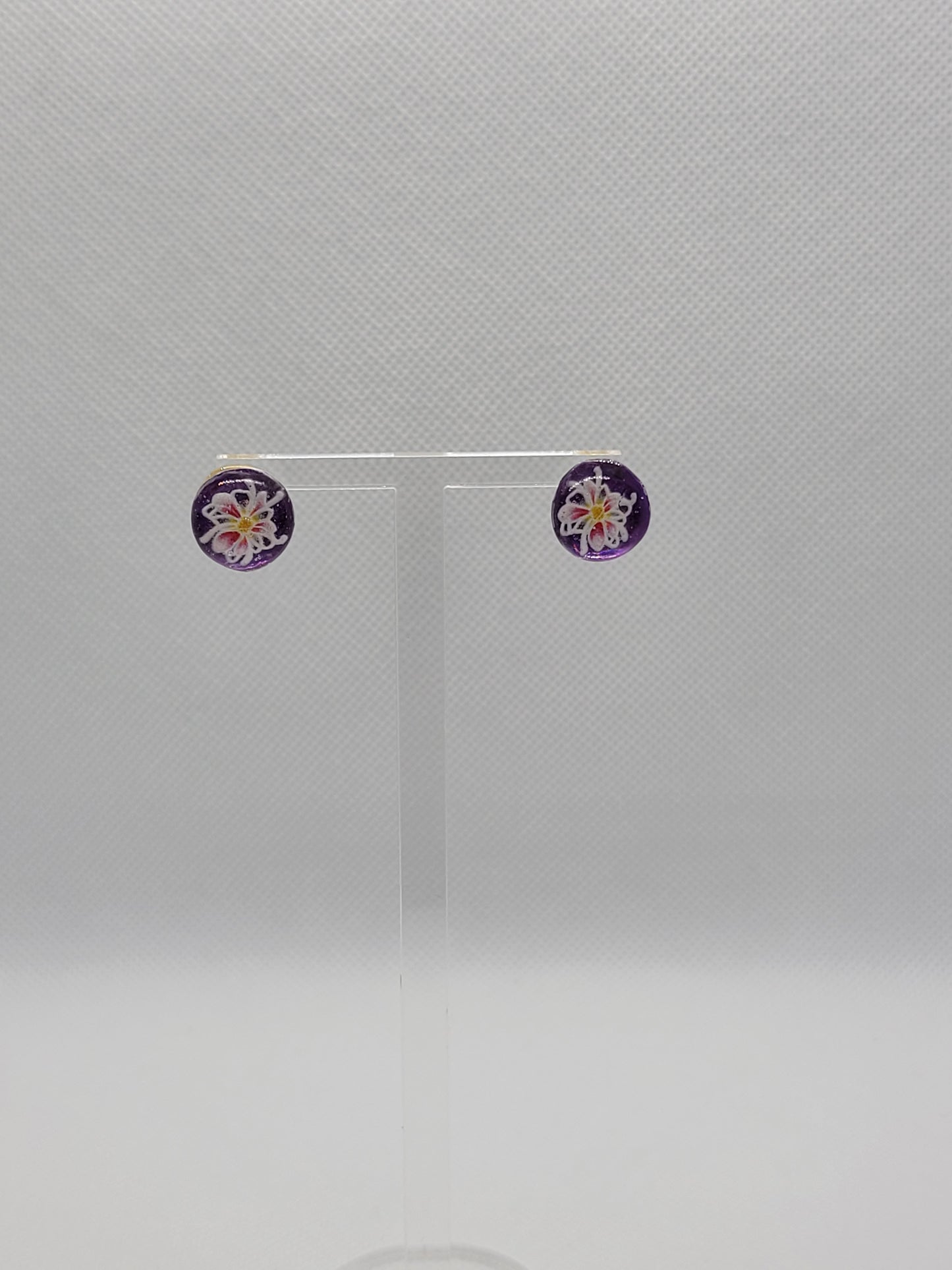 Plum Orchid Studs