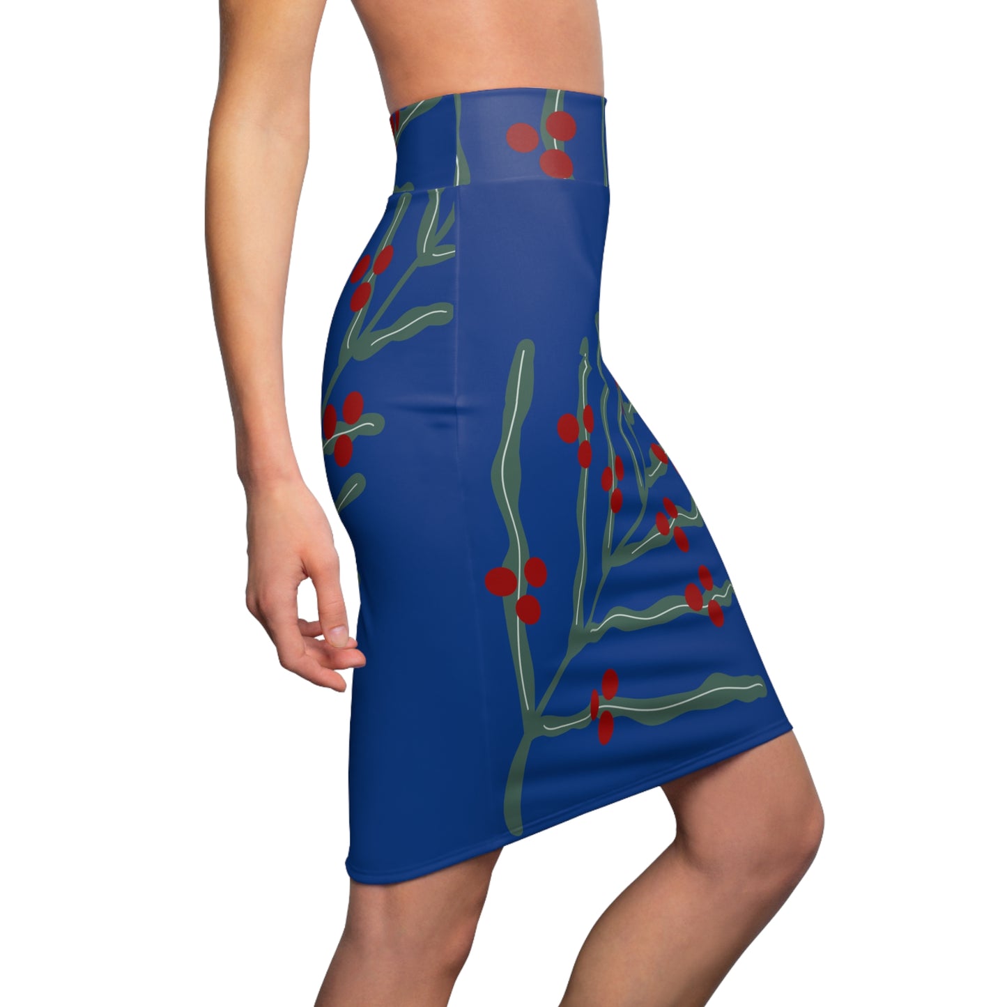 Festive Floral Women's Pencil Skirt BR