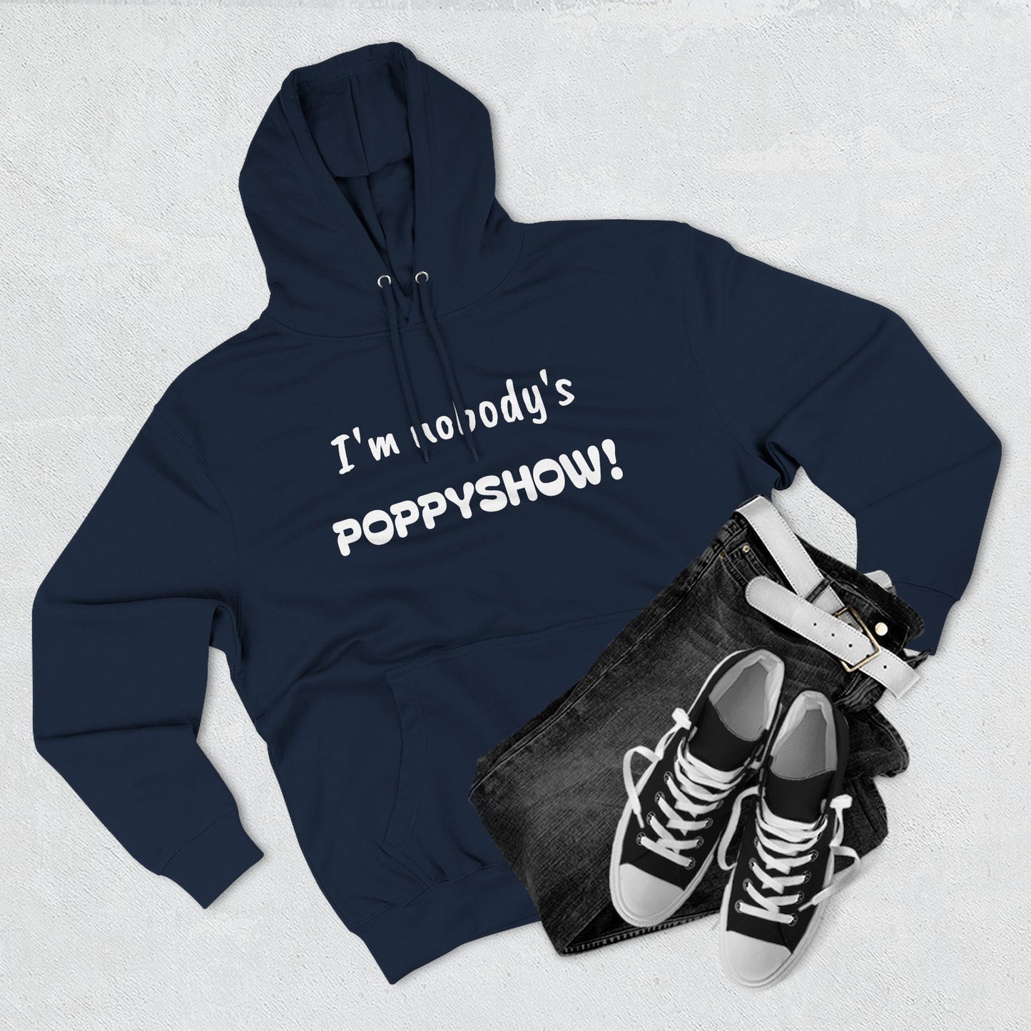 Playful Fleece Hoodie with Witty Text - Poppyshow!