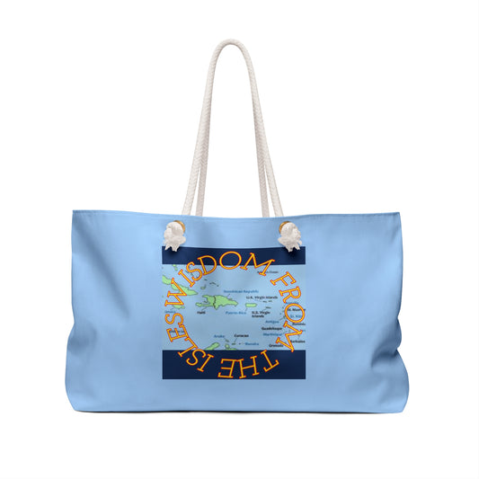 'Wisdom From The Isles' Weekender Bag – Sea Island Map Travel Tote