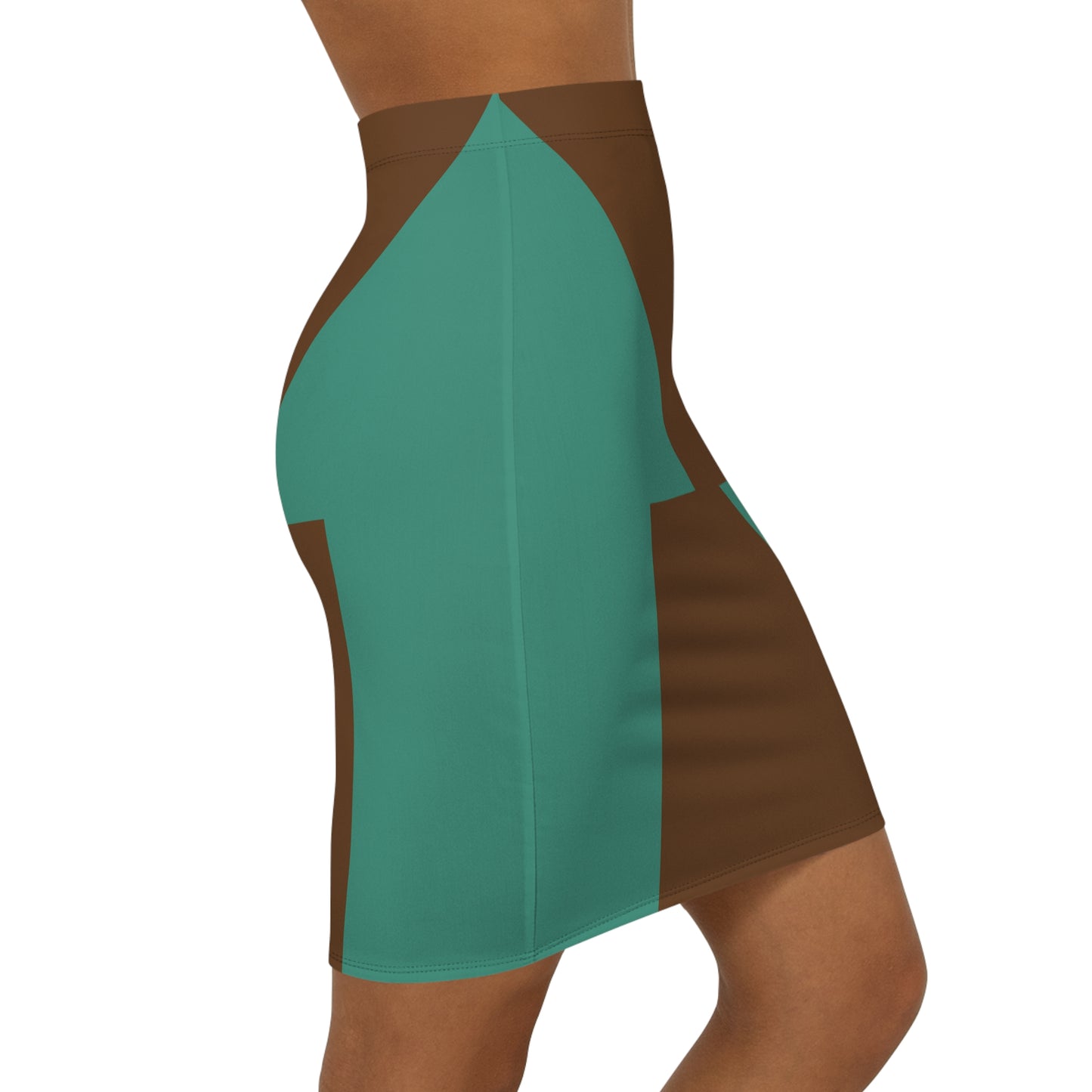 Chic Earthen Geometric Women's Pencil Skirt BG