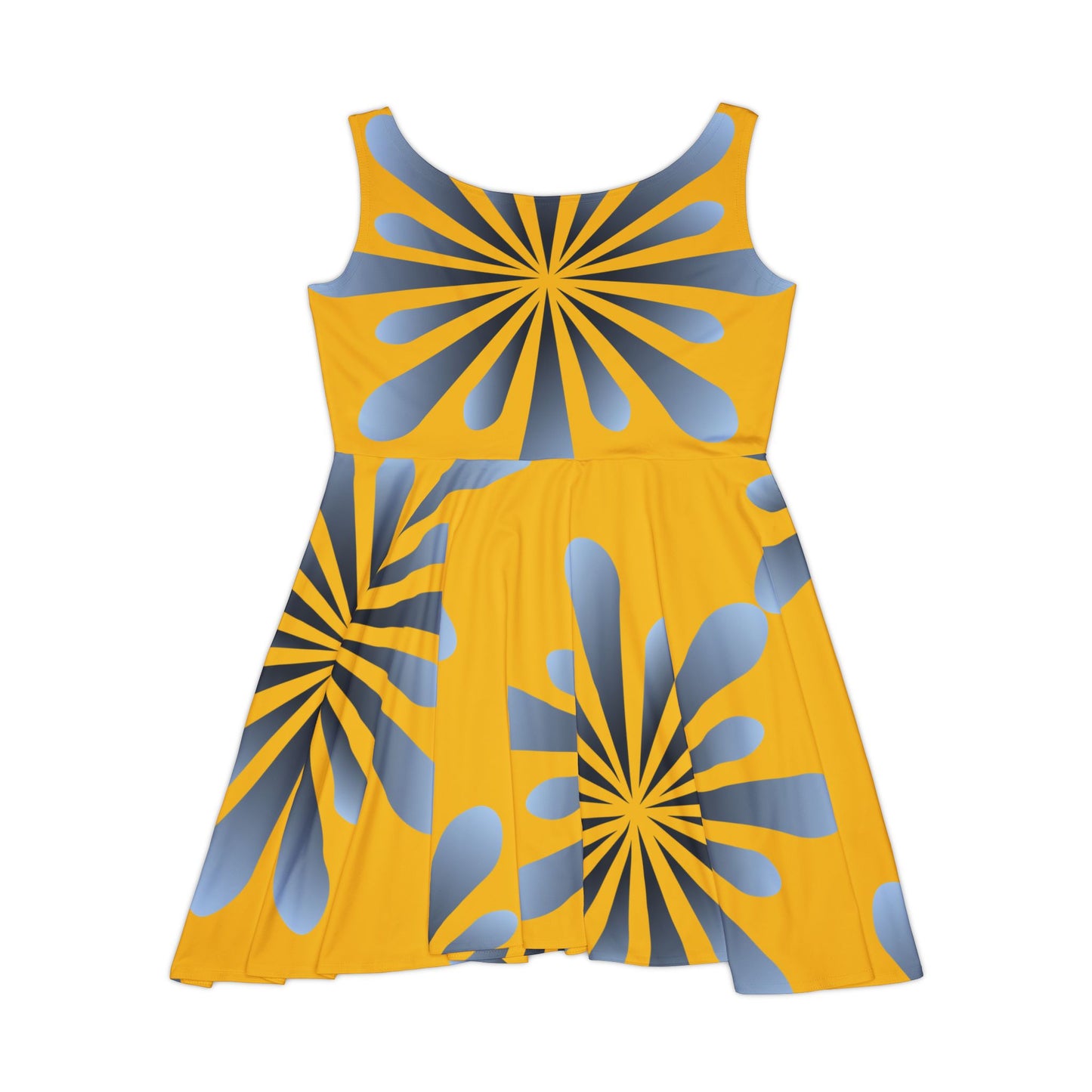 Abstract Print Skater Dress Sunburst