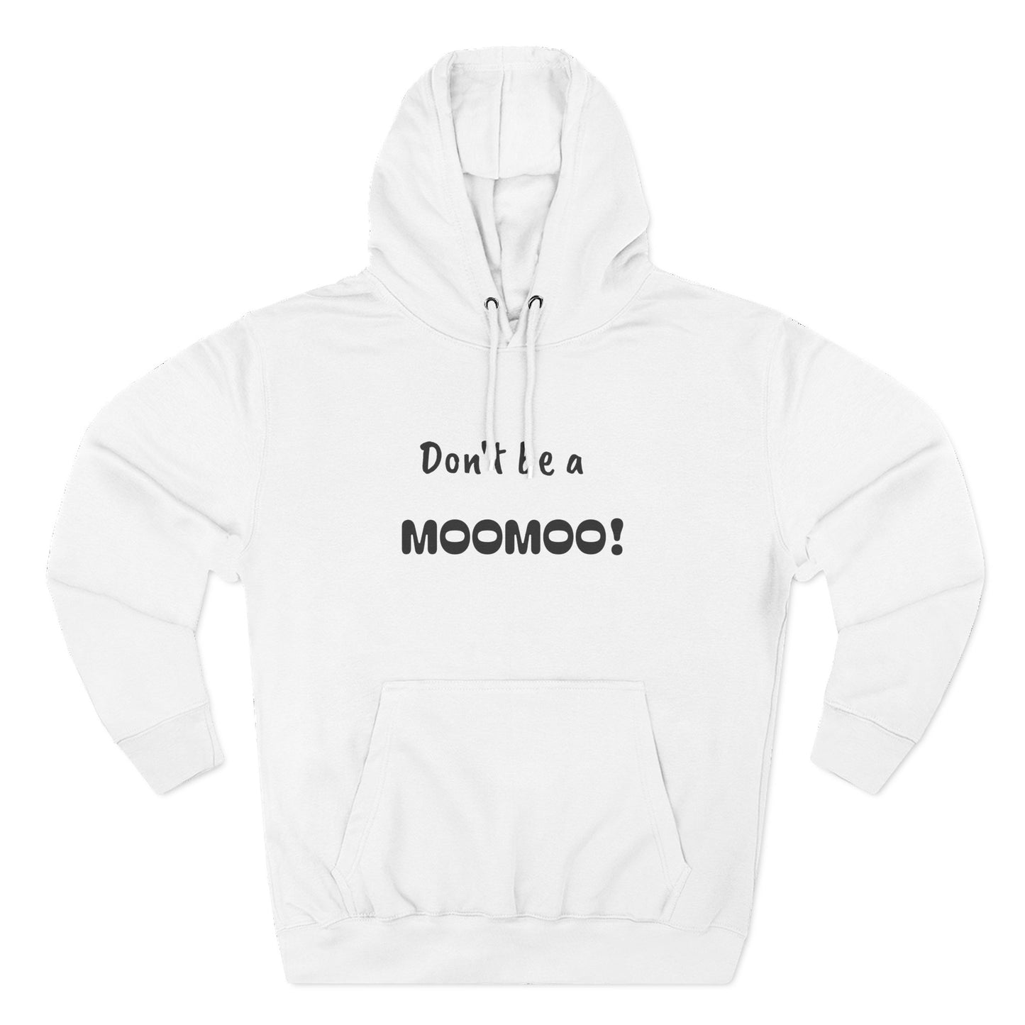 Playful Fleece Hoodie with Witty Text - Moomoo!