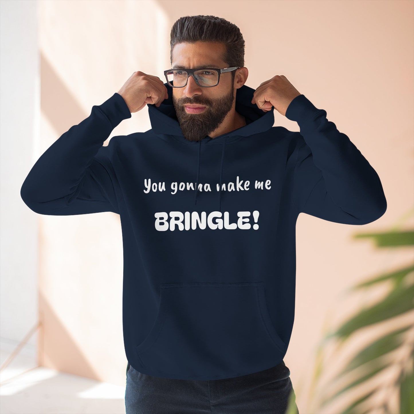 Playful Fleece Hoodie with Witty Text - Bringle