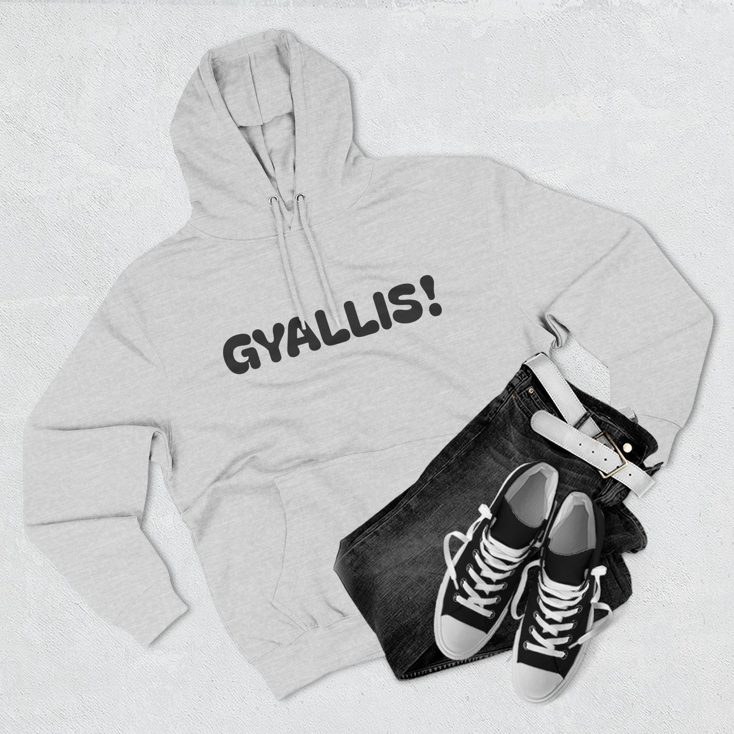 Playful Fleece Hoodie with Witty Text - Gyallis!