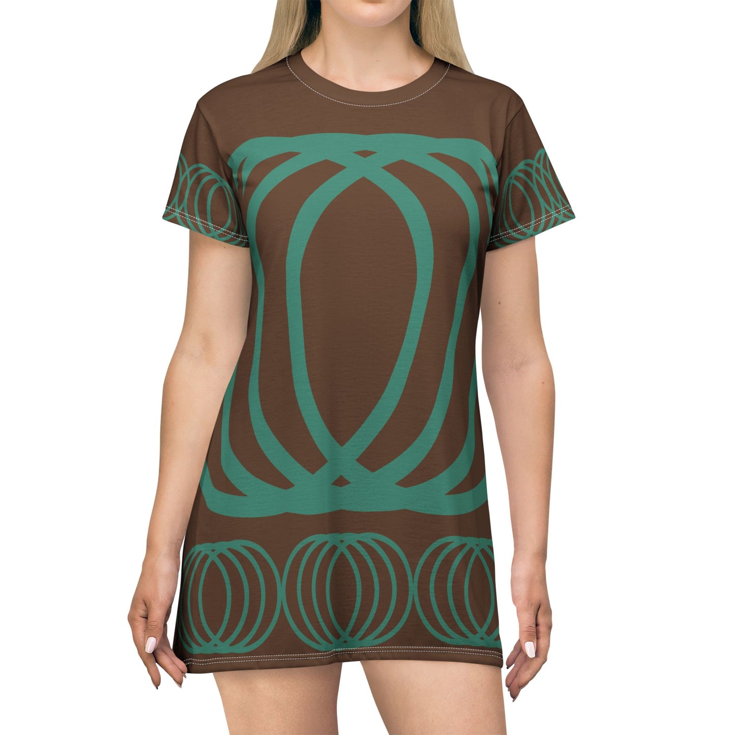 T-Shirt Dress Bohemian Brown
