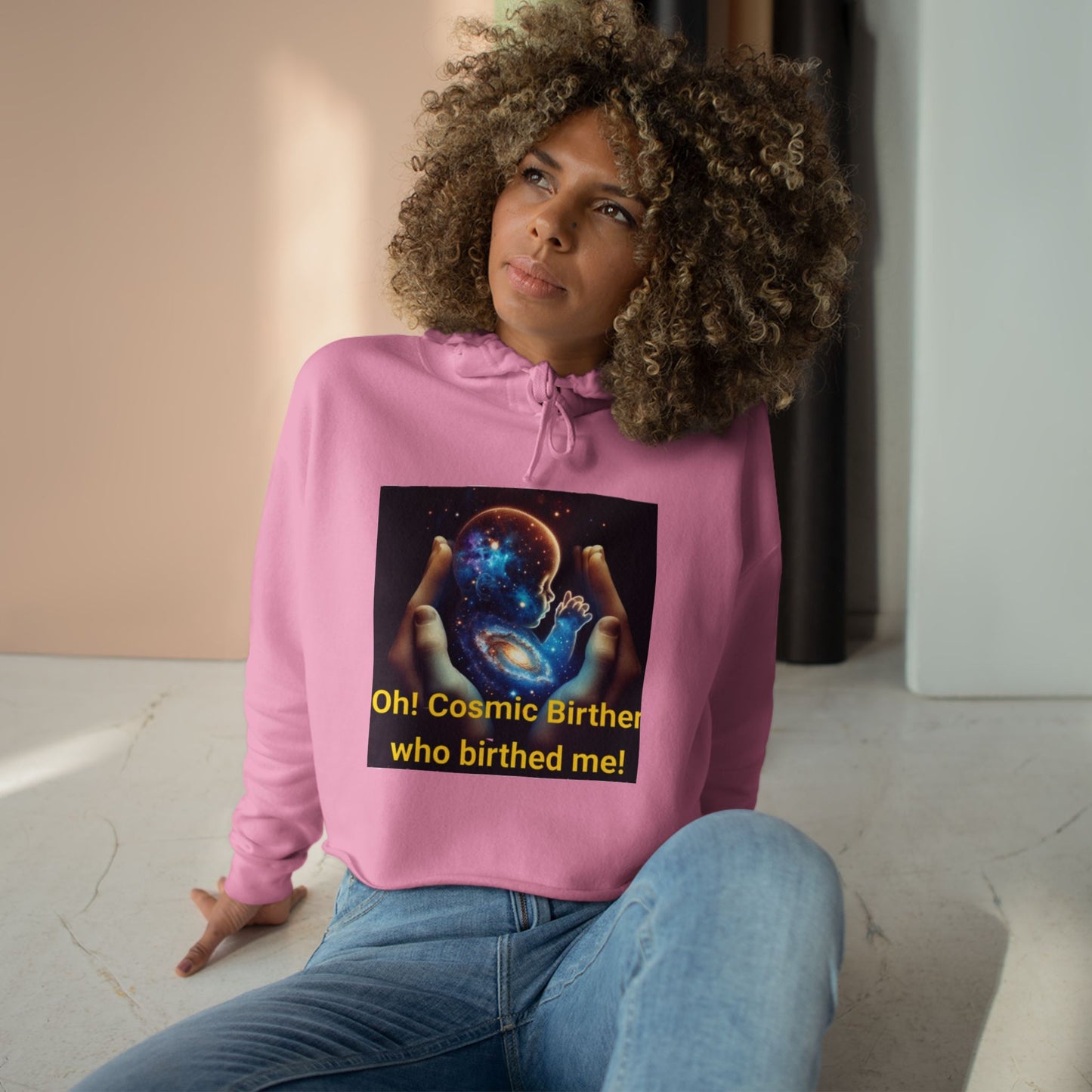 Cosmic Birth Crop Hoodie