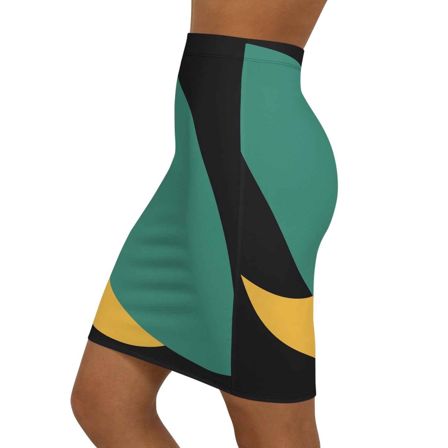Colorful Mid-Waist Pencil Skirt Bl