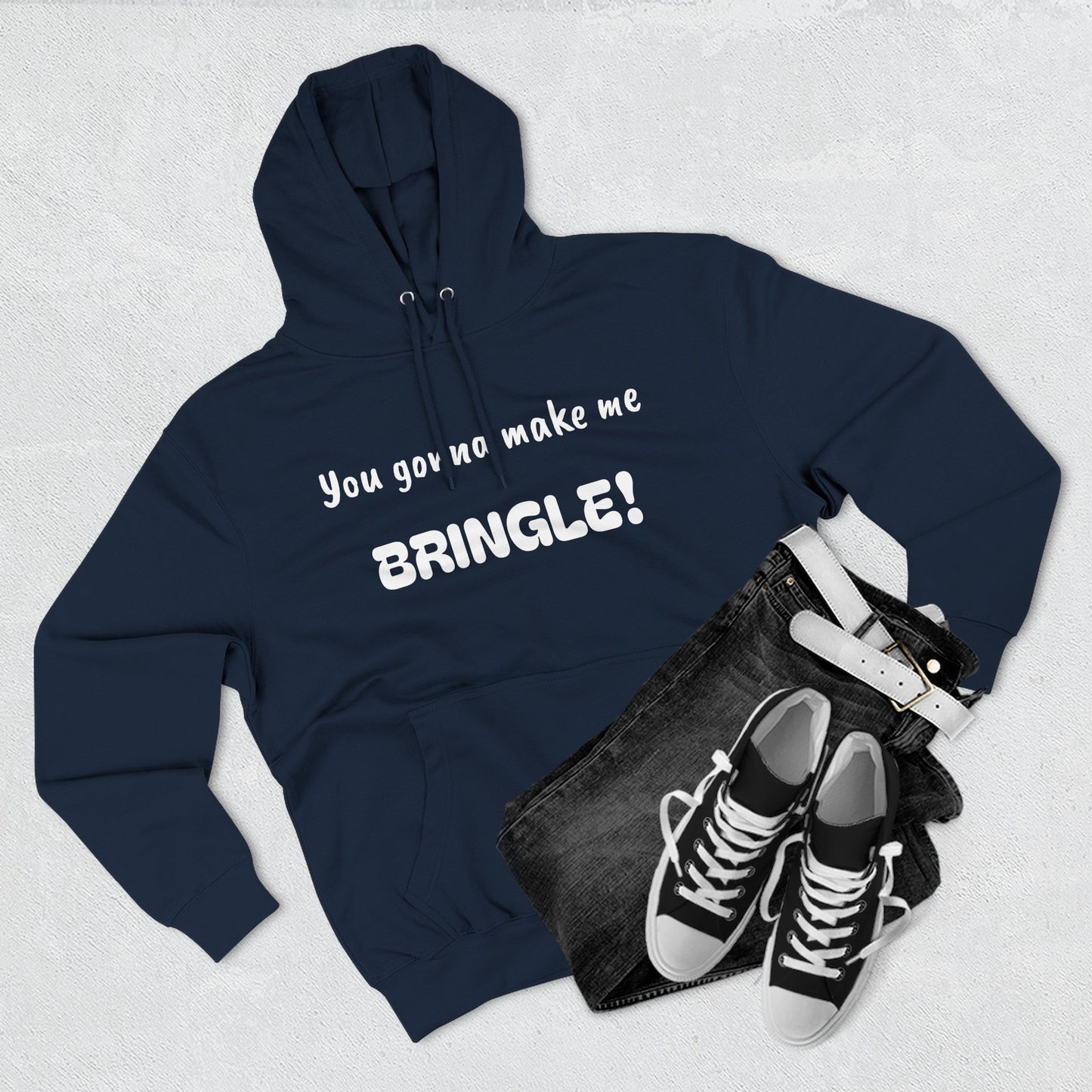 Playful Fleece Hoodie with Witty Text - Bringle