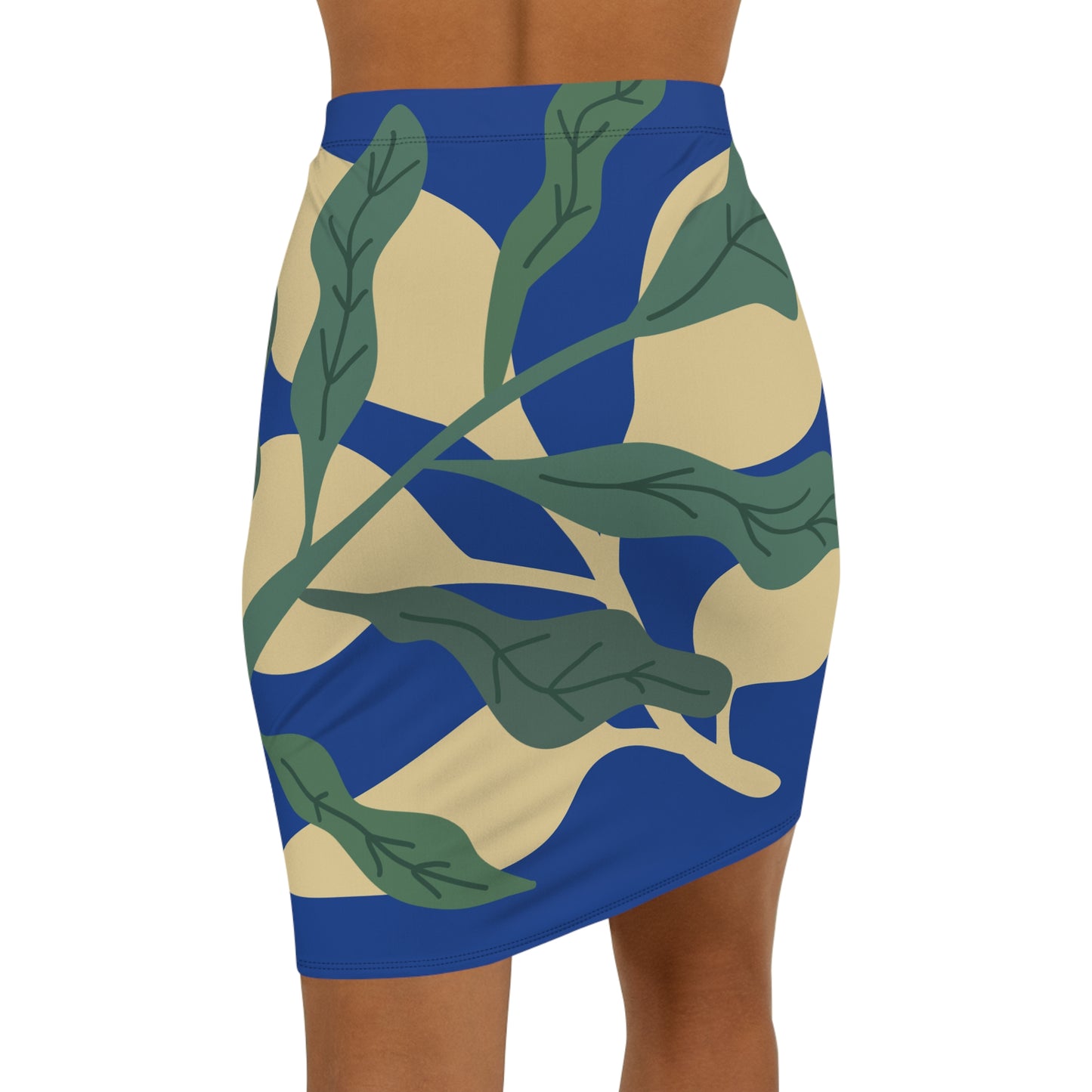 Botanical Mid-Waist Pencil Skirt B