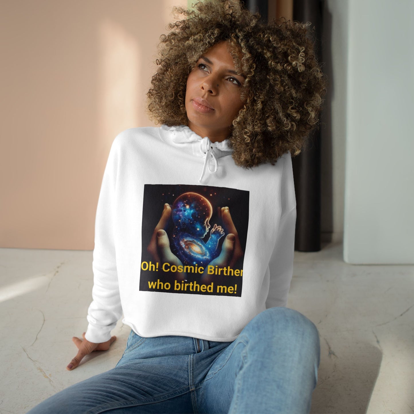 Cosmic Birth Crop Hoodie