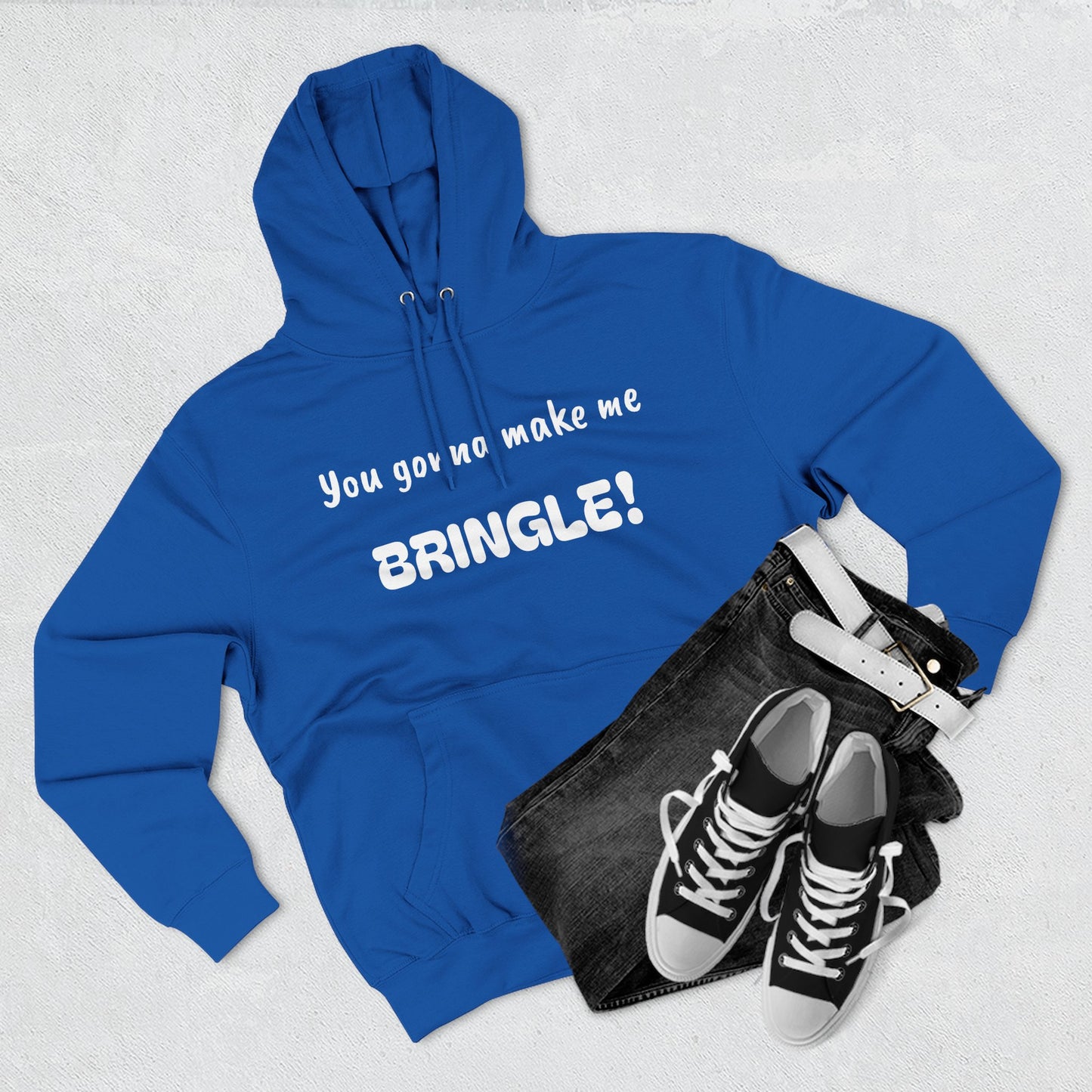 Playful Fleece Hoodie with Witty Text - Bringle