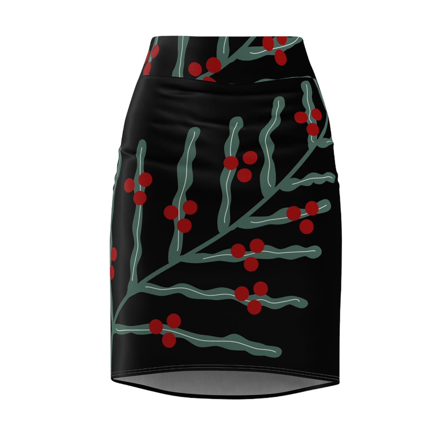 Festive Floral Women's Pencil Skirt BlR