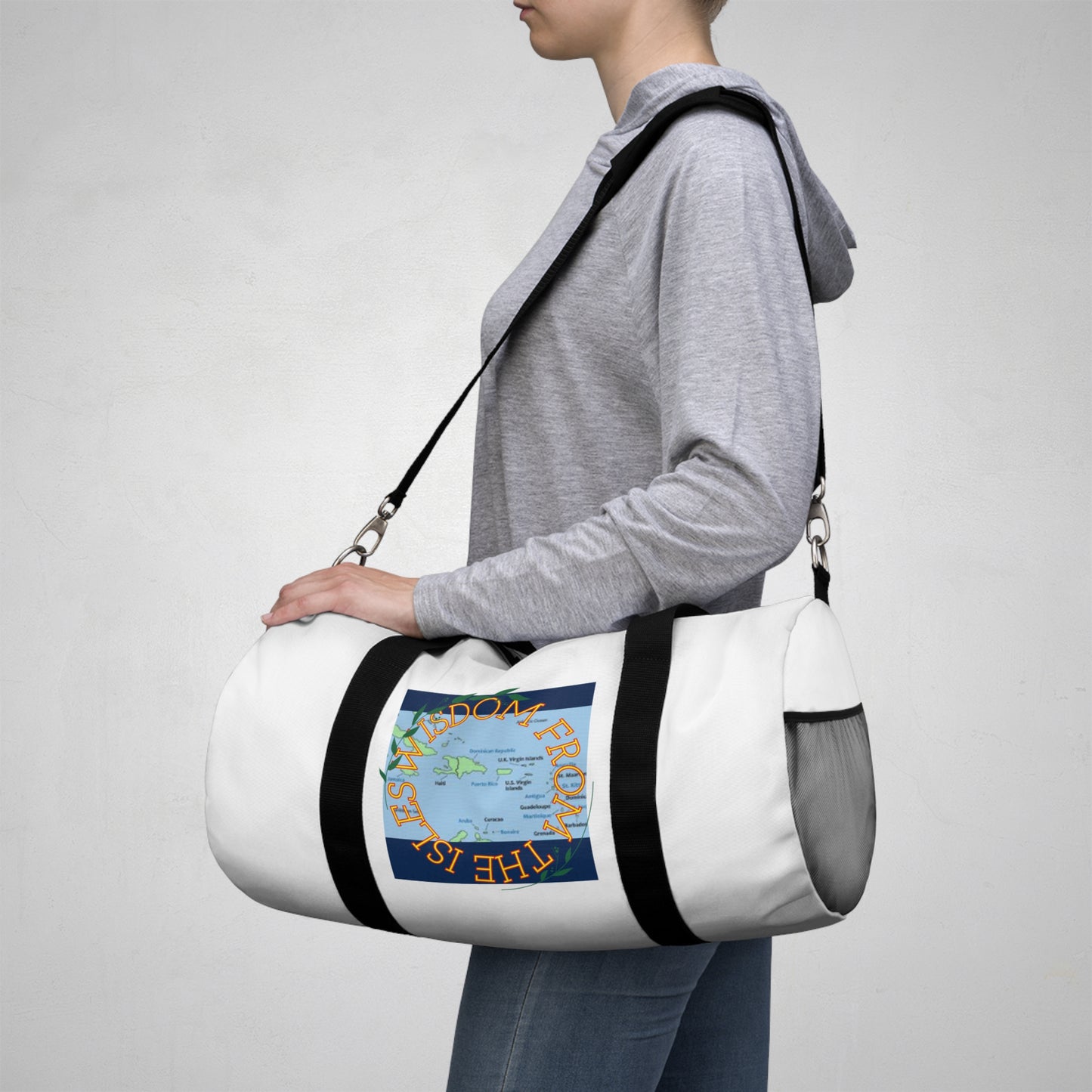 Travel Duffel Bag — 'The World Is Yours' Map Graphic